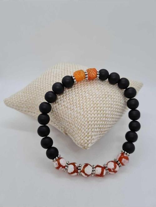 Tibet Akik ve Oniks Doğal Taş Bileklik