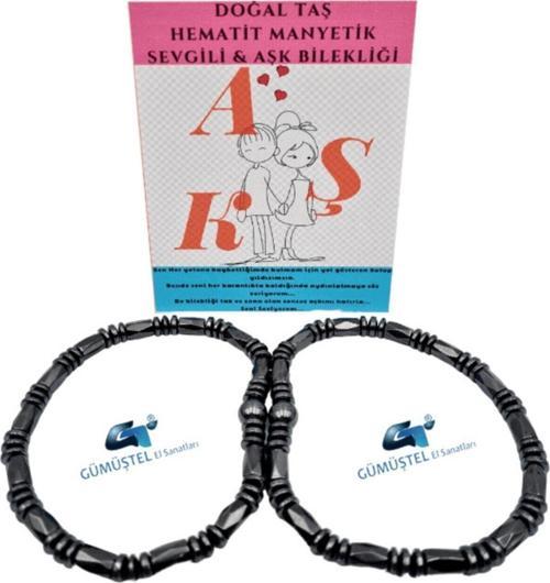 Manyetik Hematit Doğal Taşlı Aşk & Sevgili Bilekliği