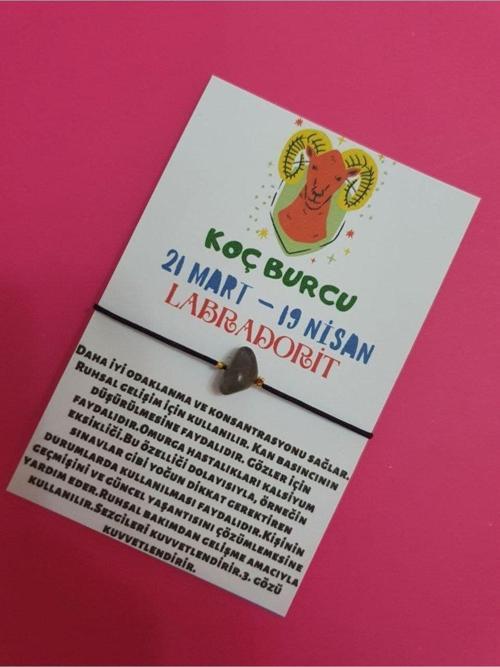 Koç Burcu Labradorit Doğal Taşlı İp Burç Bilekliği