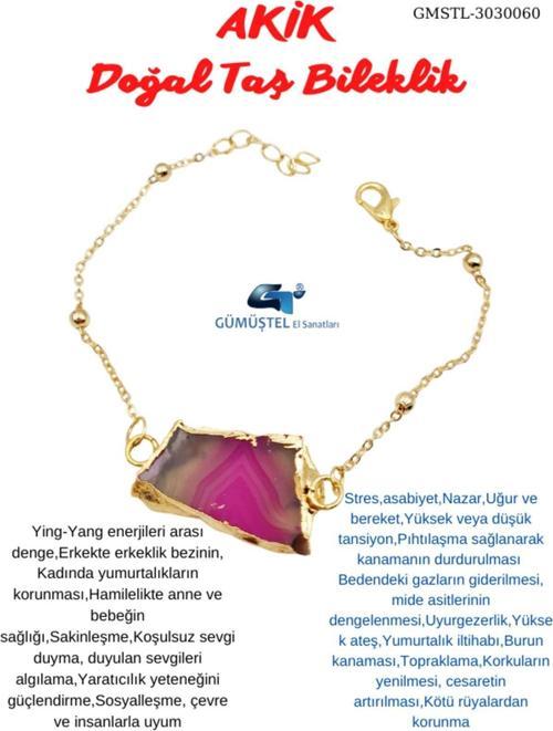 Doğal İşlenmemiş Akik Taşı Bileklik Tasarım Sevgiliye Anneye Hediye Sürpriz Hediyeli