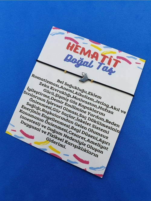 Hematit Taşı Üçgen Doğal Taş Bileklik