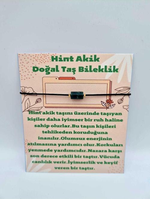 Doğal Taş Hint Akik Taşı Bileklik