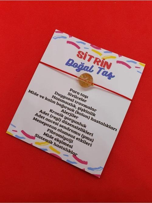 Sitrin Doğal Taş Ip Bileklik Orijinal Doğal Taş Makrome
