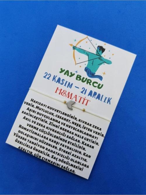 Sertifikalı Beyaz Yay Burcu Hematit Taşı Doğal Taş Bileklik