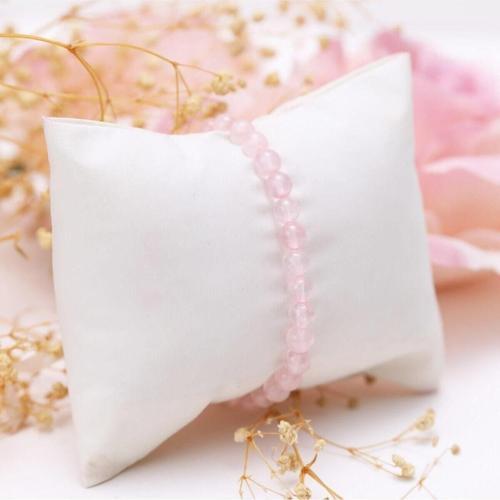 Pembe Kuvars Doğal Taş Bileklik 8 mm