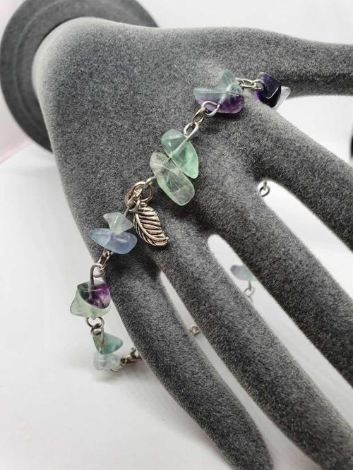 Sertifikalı Florit Taşı Bileklik Orijinal Doğal Taş Tasarım Bileklik