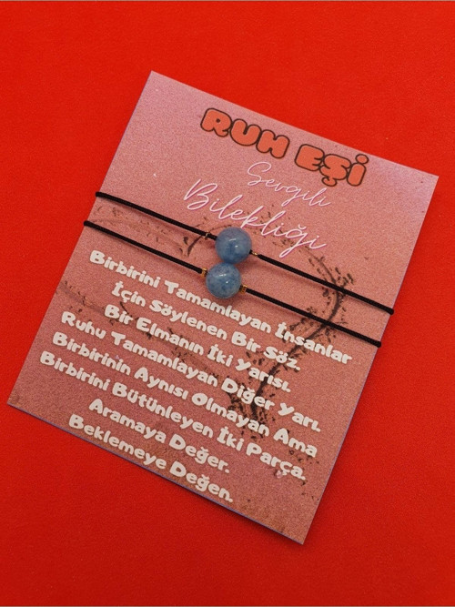 Ruh Eşi Akuamarin Doğal Taşlı İp Bileklik 8mm