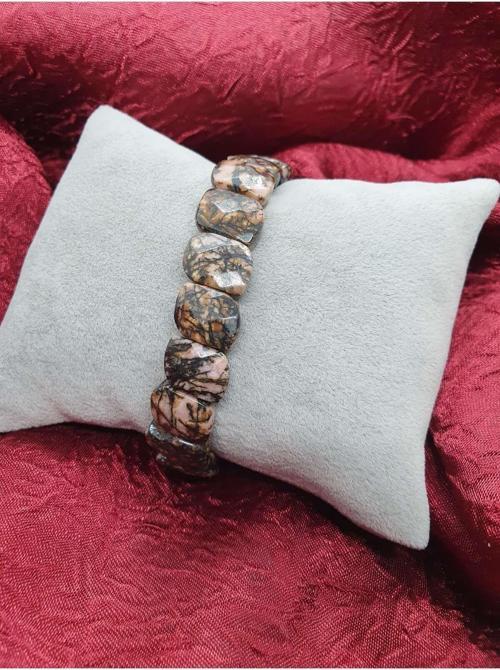 Doğal Rodonit Taşı Rolex Bileklik