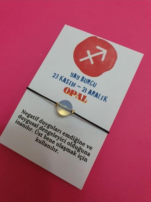 Yay Burcu Opal Doğal Taş İp Burç Bilekliği