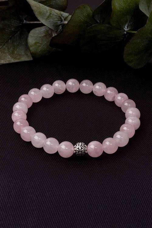 Pembe Kuvars Doğal Taş Bileklik 8 mm AAA Kalite Sürpriz Hediyeli