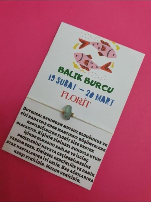 Balık Burcu Florit Doğal Taşlı Ip Burç Bilekliği