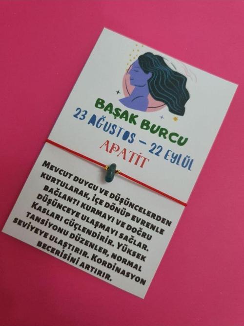 Başak Burcu Apatit Doğal Taşlı İp Burç Bilekliği
