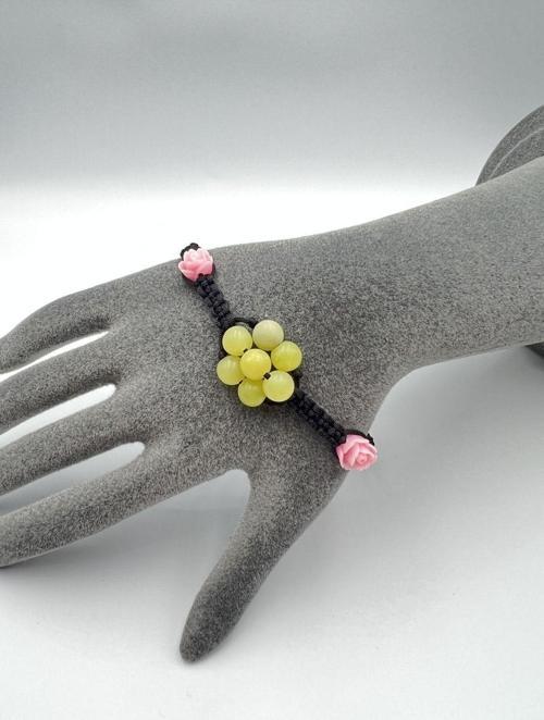 Kalsit Doğal Taş Bileklik Asansörlü Kilit Sistemi Aaa Kalite El Yapımı Bileklik 6mm