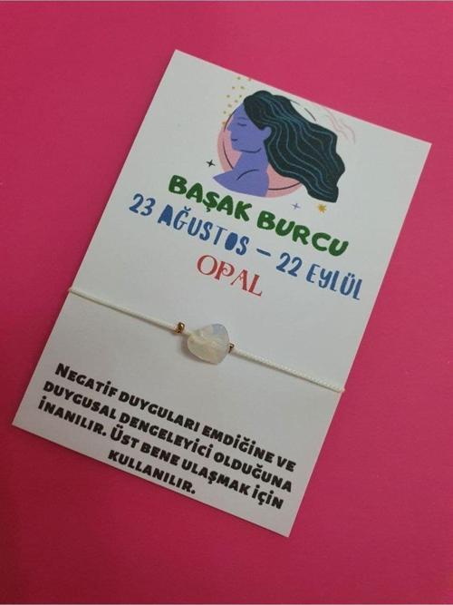 Başak Burcu Opal Doğal Taşlı İp Burç Bilekliği