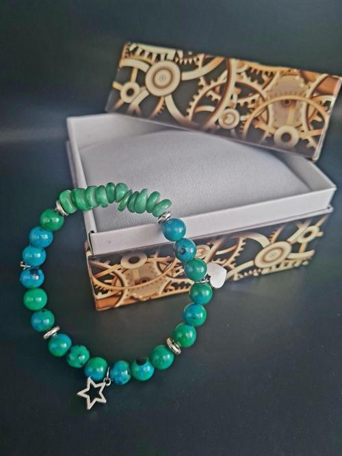 Doğal Taş Bileklik Özel Tasarım Krizokol Sedef Doğal Taş AAA Kalite Sürpriz