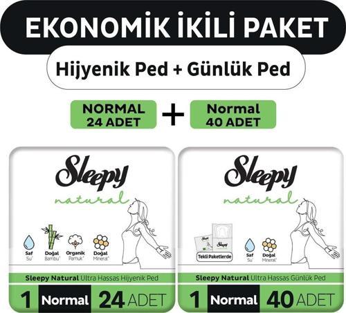 Natural Ultra Ped Normal 24 Adet + Uzun Günlük Ped 40 Adet