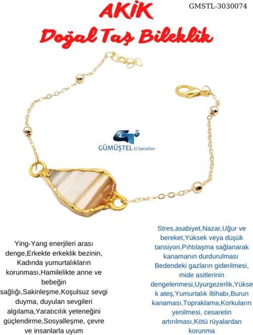 Doğal İşlenmemiş Akik Taşı Bileklik Tasarım Sevgiliye Anneye Hediye Sürpriz Hediyeli