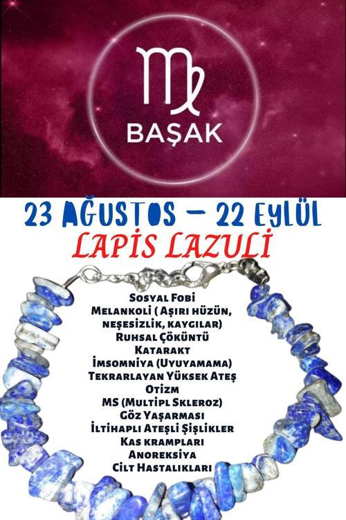 Burç Taşı Başak Burcu Lapis Lazuli Taşı Bileklik