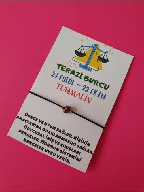 Terazi Burcu Turmalin Doğal Taşlı İp Burç Bilekliği
