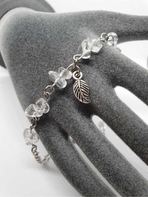 Sertifikalı Kristal Kuvars Taşı Bileklik Orijinal Doğal Taş Tasarım Bileklik