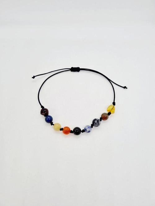 Sertifikalı Erkek Öğrenci Bileklik Lapis Kehribar Sodalit Kalsit K Gözü Krizokol Akik Obsidyen