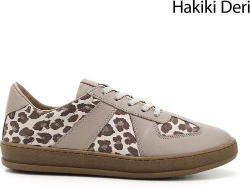Kadın Vizon Lastik Bağcıklı Hakiki Deri Sneaker