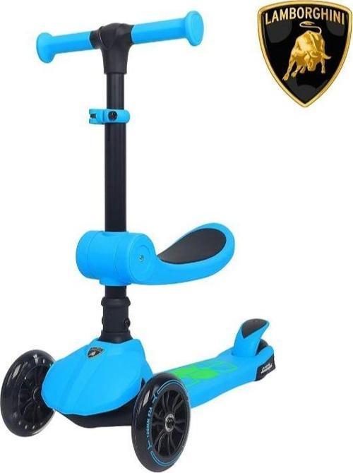 L5 2in1 Mavi Oturaklı Işıklı 3 Tekerlekli Çocuk Scooter