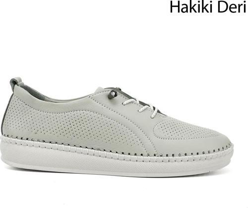 Kadın Su Yeşili Lastik Bağcıklı Hakiki Deri Comfort Ayakkabı