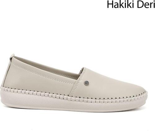 Kadın Bej Hakiki Deri Comfort Ayakkabı