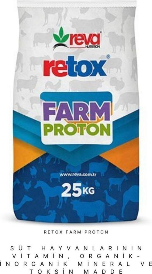 Retox Farm Proton Vitamin-Organik ve İnorganik Mineral Hayvan Yem Katkı 25 Kg