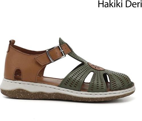 Kadın  Hakiki Deri Dolgu Taban Sandalet