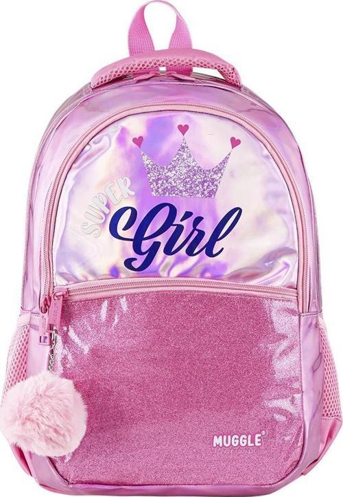 Mu-9039 Super Girl Parlak Kız Çocuk İlkokul Çantası