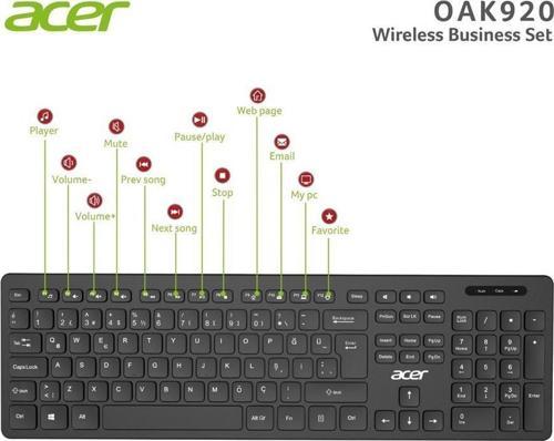 Oak-920 Siyah Kablosuz Klavye 2.4Ghz Caps Lock (Smart Tv- Wifi)