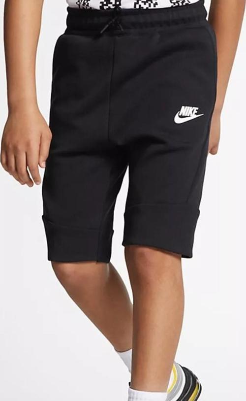 Tech Fleece Unisex Çocuk Şort Siyah
