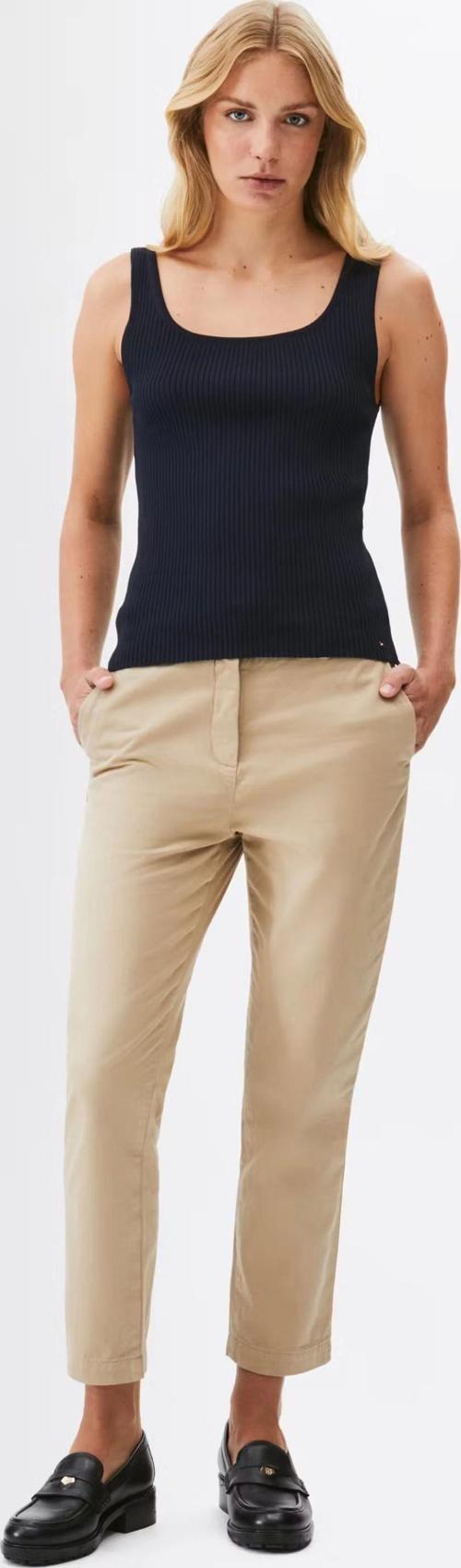 Kadın Bej Slim Fit Klasik Chino Pantolon
