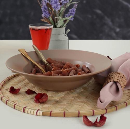 Delta Mat Açık Taupe  Makarna Tabağı 26 Cm - 958