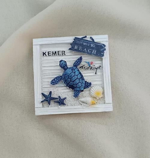 Magnet Kaplumbağa Yıldız Deniz Kabuğu Mıknatıslı Buzdolabı Süsü 