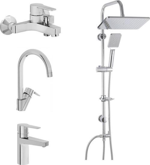 Nora S Banyo Bataryası + Lavabo Bataryası + Eviye Bataryası + Duxxa Mirage Duş Seti