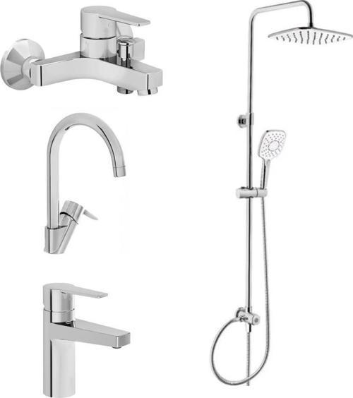 Nora S Banyo Bataryası + Lavabo Bataryası + Eviye Bataryası + Artema 3S Duş Sistemi