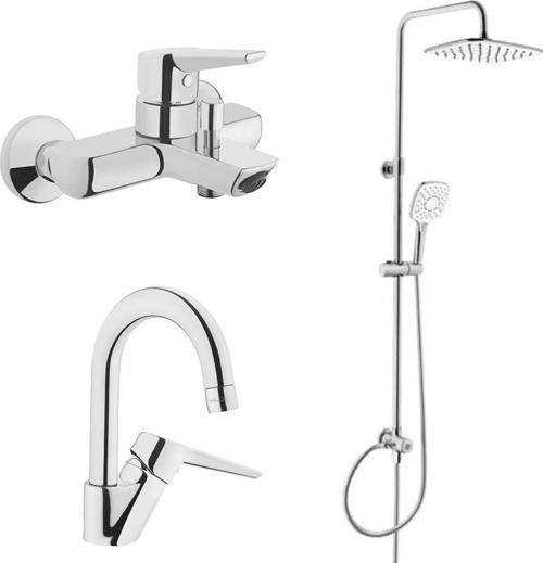 Solid S Banyo Bataryası + Kuğu Lavabo Bataryası + 3S Duş Sistemi