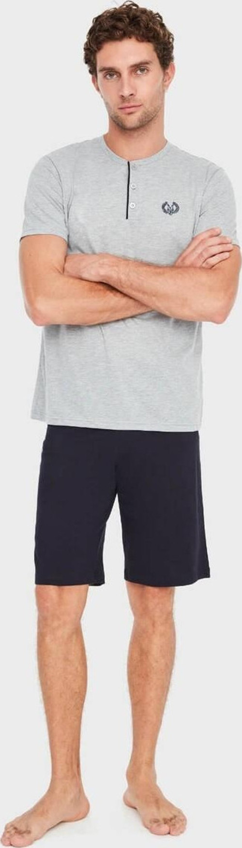 Erkek 3 Lü Pijama Takımı Gri