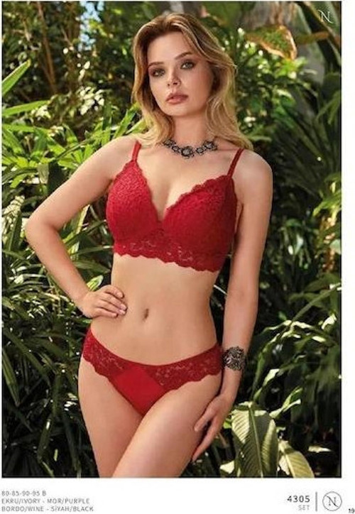 Push-Up Dantel Detaylı Sütyen Takım