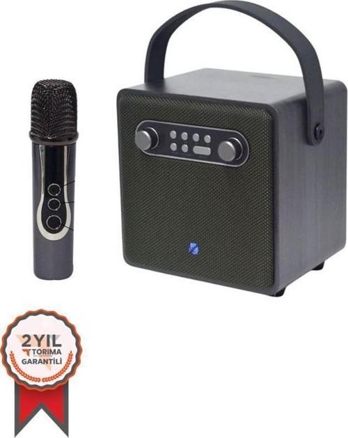 BTS-1688 Yeşil Mikrofonlu Karaoke Bluetooth Hoparlör