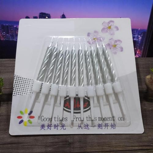 10 ADET YÜKSEK KALİTE KIVRIMLI METALİK GÜMÜŞ MUM 8 CM GÜMÜŞ PASTA MUMU PARLAK GÜMÜŞ DOĞUM GÜNÜ MUMU