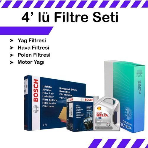 Audi A6 3.0 Dizel Filtre Bakım Seti Shell Motor Yağlı (2008-2011) 4 Lü Uyumlu