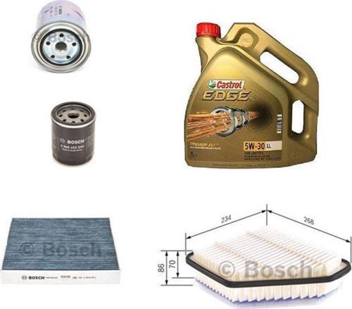 Filtre Seti Toyota Corolla 2007-2009 D4D Dizel 4'Lü Set + Castrol 5W30 Edge 4 Lt