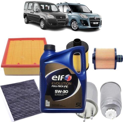 Fiat Doblo Euro 4 4Plus Karbon Filtre Bakım Seti 1.6 D-Jtd-Multijet Elf Evolution Yağlı 2010-2013 Ki