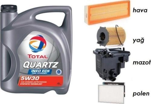 5W30 Partikül Yağ + Filtre Ful Set Peugeot 308 1.6 Dizel Uyumlu