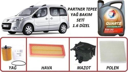 Peugeot Partner Tepee 1.6 Dizel Yağ Bakım 5Li Set Quartz Ineo Ecs 5W30 4Lt Motor Yağ