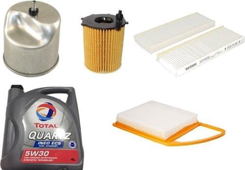 Quartz Ineo Ecs 5W-30 4Lt 3B 4Lt Motor Yağ+Peugeot 301 1.6 Hdı Filtre Bakım Seti Orijinal